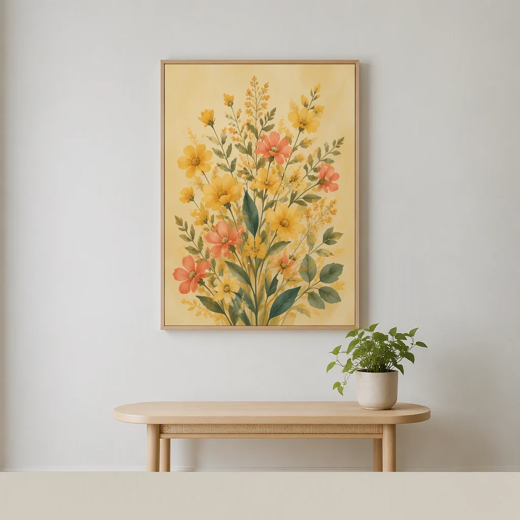 花卉图案装裱挂画